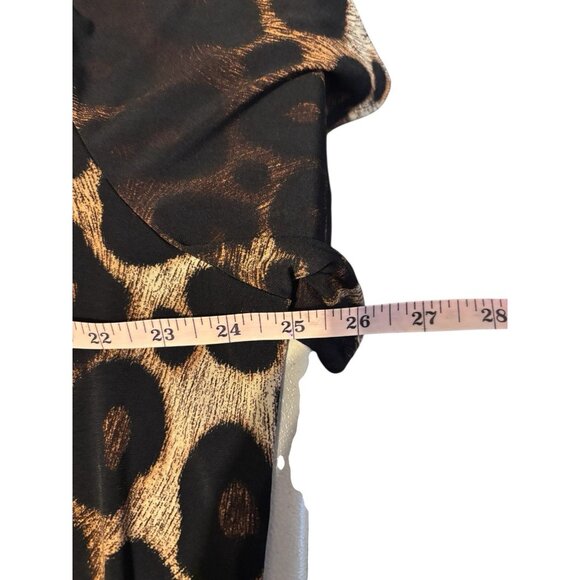 Liz McCoy Women’s 2X Leopard Print Lace Shoulder Top - Picture 6 of 6